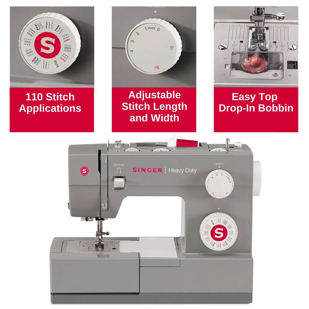 Singer | Sewing Machine | 4432 Heavy Duty | Number of stitches 110 | Number of buttonholes 1 | Grey - Image 2