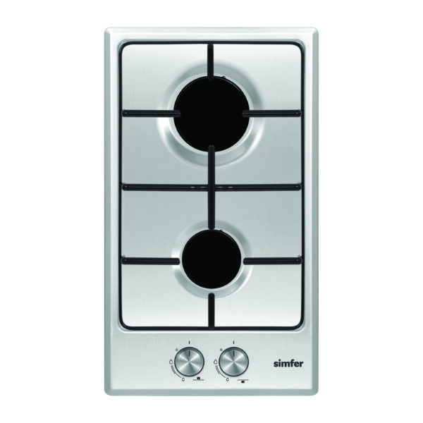 Simfer | Hob | H3.200.VGRIM | Gas | Number of burners/cooking zones 2 | Rotary knobs | Stainless steel