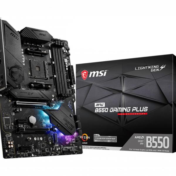 MSI | MPG B550 GAMING PLUS | Processor family AMD | Processor socket AM4 | DDR4 | Memory slots 4 | Chipset AMD B | ATX