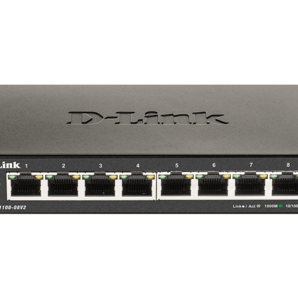 D-Link | Smart Gigabit Ethernet Switch | DGS-1100-08V2 | Managed | Desktop | Power supply type External | 24 month(s)