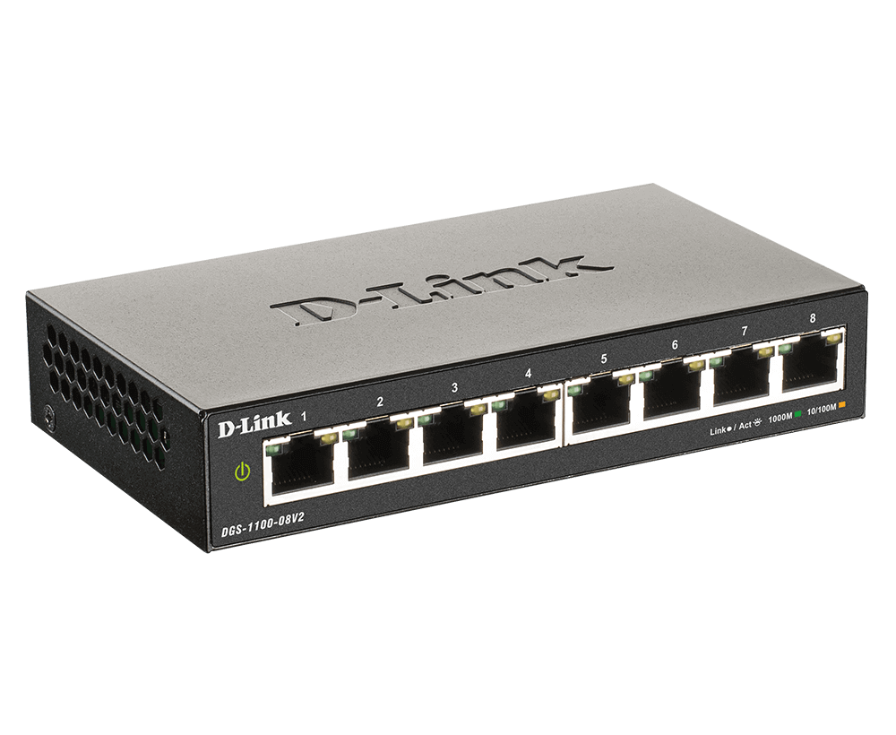D-Link | Smart Gigabit Ethernet Switch | DGS-1100-08V2 | Managed | Desktop | Power supply type External | 24 month(s) - Image 4