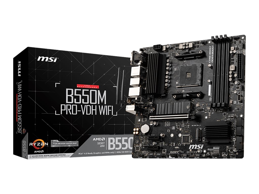 MSI | B550M PRO-VDH WIFI | Processor family AMD | Processor socket AM4 | DDR4 | Memory slots 4 | Chipset AMD B | Micro ATX - Image 2