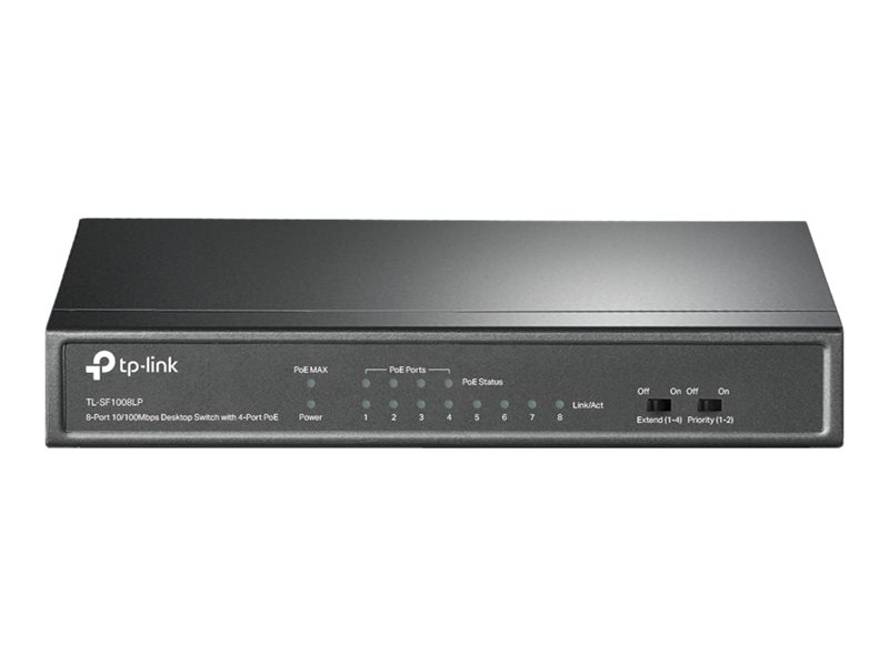 TP-LINK | Switch | TL-SF1008LP | Unmanaged | Desktop | 10/100 Mbps (RJ-45) ports quantity 8 | Power over Ethernet (PoE) ports quantity 4 | Power supply type External - Image 4