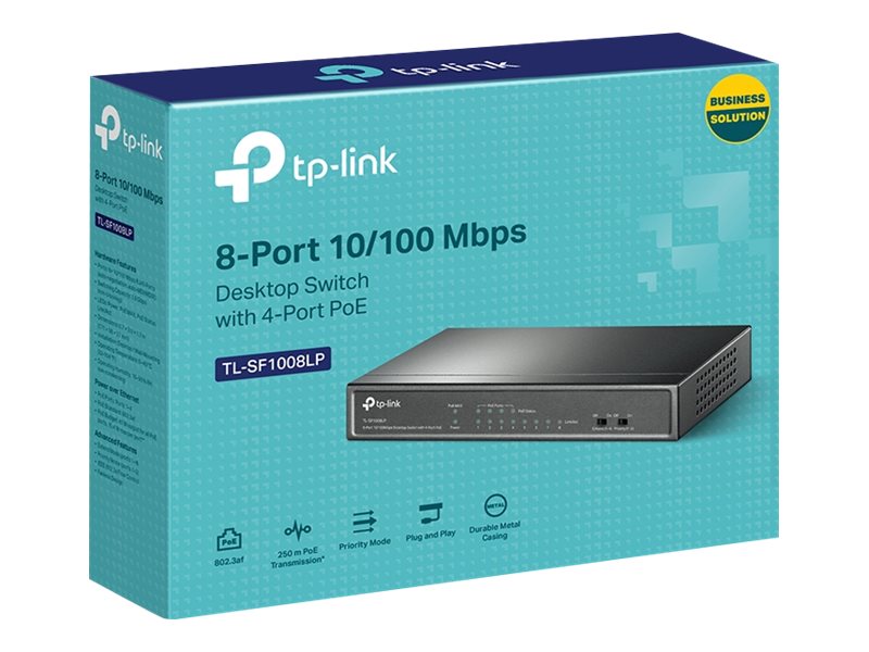 TP-LINK | Switch | TL-SF1008LP | Unmanaged | Desktop | 10/100 Mbps (RJ-45) ports quantity 8 | Power over Ethernet (PoE) ports quantity 4 | Power supply type External - Image 7