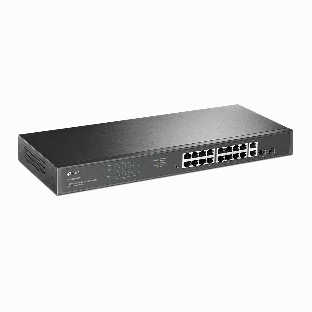 TP-LINK | Switch | TL-SG1218MP | Unmanaged | Rackmountable | 10/100 Mbps (RJ-45) ports quantity 18 | SFP ports quantity 2 | PoE+ ports quantity 16 | Power supply type 100-240VAC, 50-60Hz voltage - Image 4