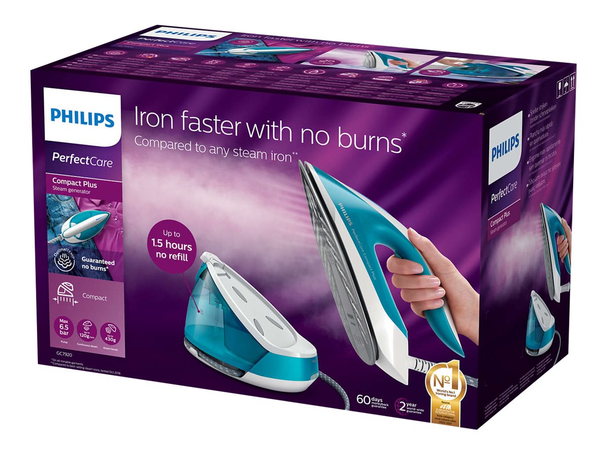 Philips | Iron | GC7920/20 | Steam Iron | Water tank capacity 1500 ml | Continuous steam 120 g/min | Green - Image 10