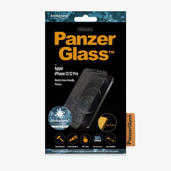 PanzerGlass | Apple | For iPhone 12/12 Pro | Glass | Black | Case Friendly | Privacy glass