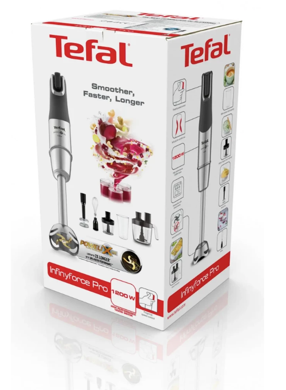 TEFAL | Blender | Infinity Force Pro 5in1 HB95LD38 | Hand Blender | 1200 W | Number of speeds Variable | Black/Stainless steel - Image 4