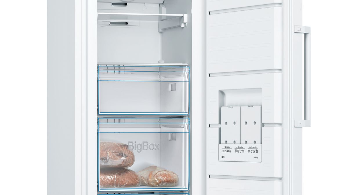 Bosch | Freezer | GSN29VWEP | Energy efficiency class E | Upright | Free standing | Height 161 cm | Total net capacity 200 L | No Frost system | Display | White - Image 2
