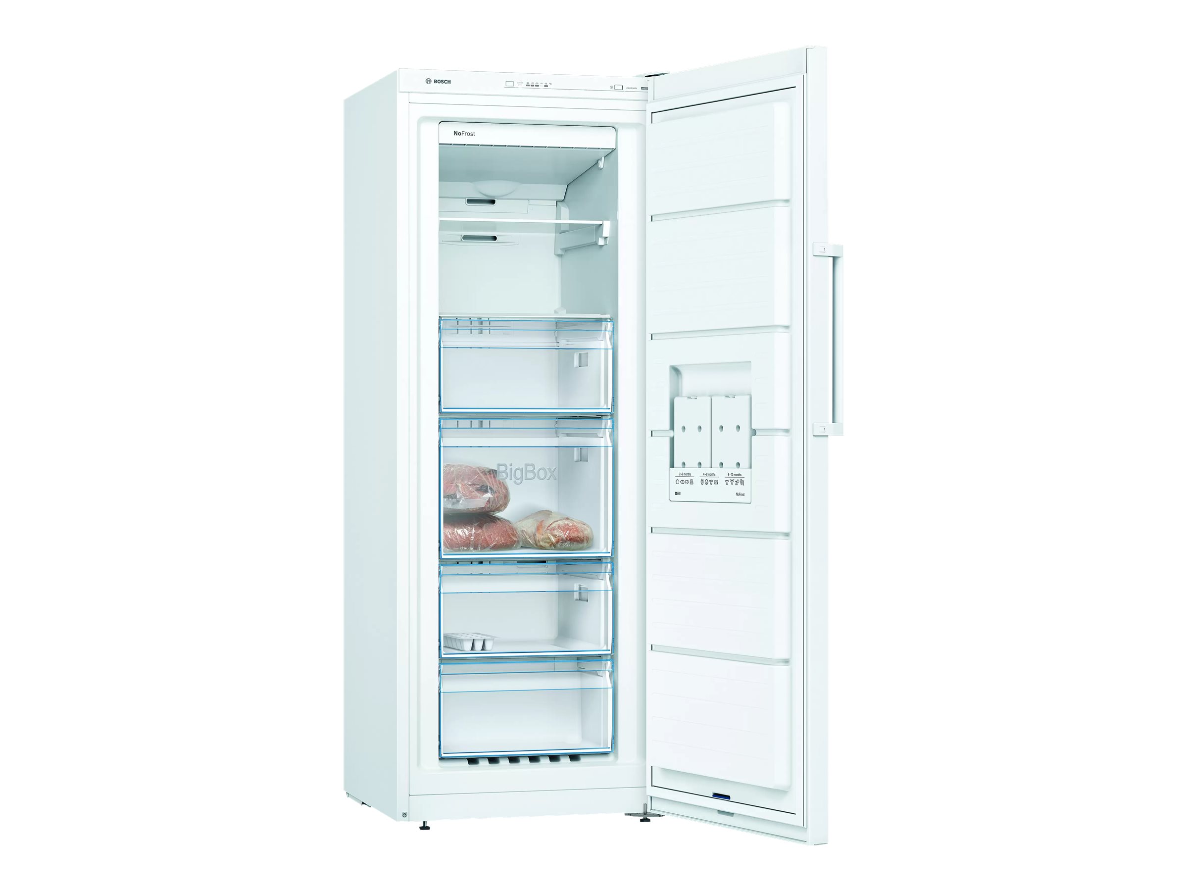 Bosch | Freezer | GSN29VWEP | Energy efficiency class E | Upright | Free standing | Height 161 cm | Total net capacity 200 L | No Frost system | Display | White - Image 5