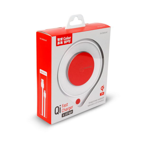 ColorWay | Wireless Charger | Qi Fast Charger & LED bedside lamp | 1xUSB