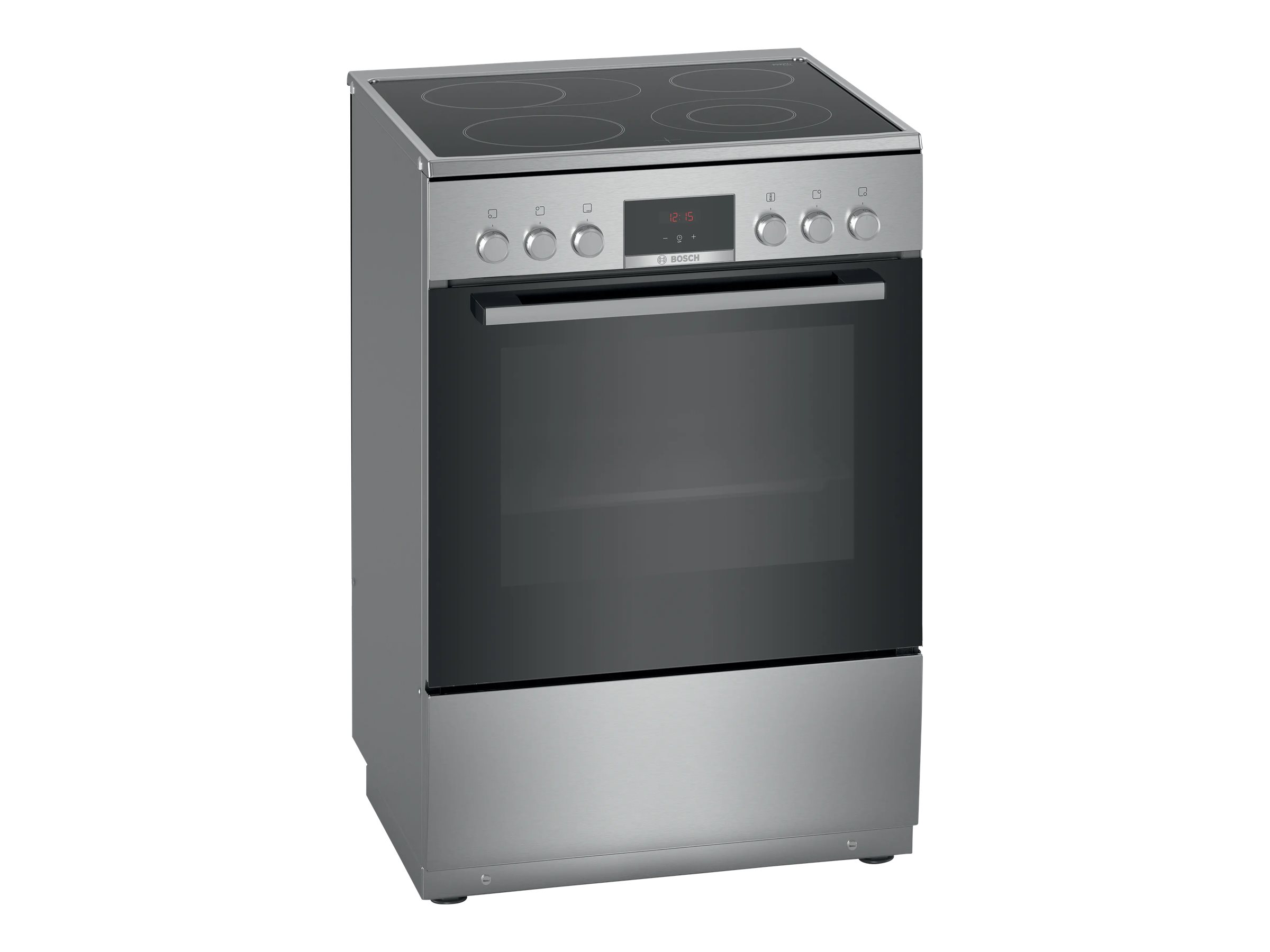 Bosch | Cooker | HKR39A250U | Hob type Vitroceramic | Oven type Electric | Stainless steel | Width 60 cm | Electronic ignition | Grilling | LED | Depth 60 cm | 66 L - Image 3