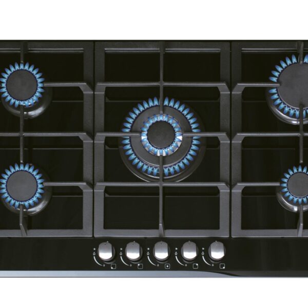 CATA | Hob | LCI 9041 BK | Gas on glass | Number of burners/cooking zones 5 | Rotary knobs | Black