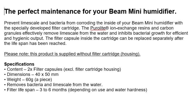 Anti-calc & Antibacterial Filter Capsules (2x) | For Beam mini | White - Image 5
