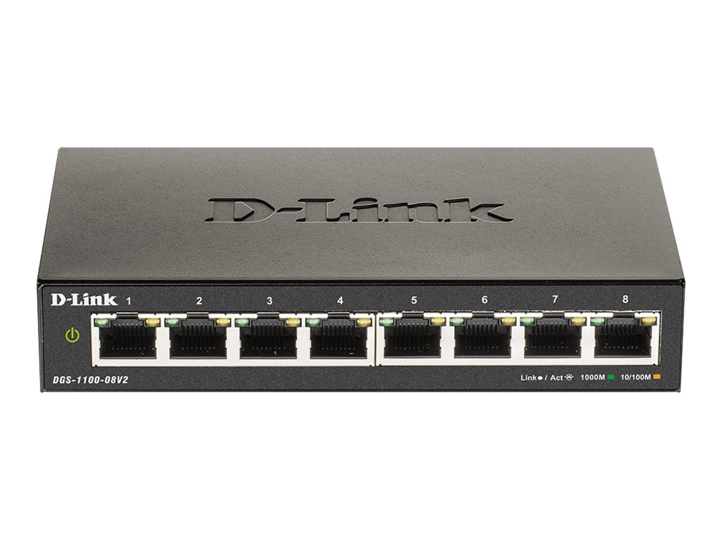 D-Link | Smart Gigabit Ethernet Switch | DGS-1100-08V2 | Managed | Desktop | Power supply type External | 24 month(s) - Image 2