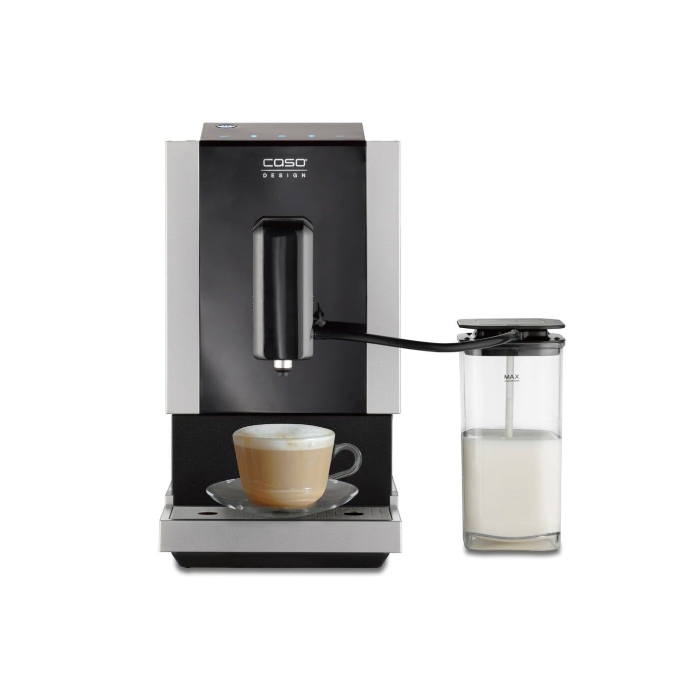 Caso | Coffee Machine | Café Crema Touch | Pump pressure 19 bar | Built-in milk frother | Automatic | 1470 W | Black/Stainless steel