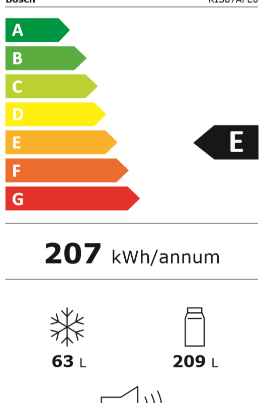 Bosch | Serie 6 Refrigerator | KIS87AFE0 | Energy efficiency class E | Built-in | Combi | Height 177 cm | Fridge net capacity 209 L | Freezer net capacity 63 L | Display | 36 dB | White - Image 12
