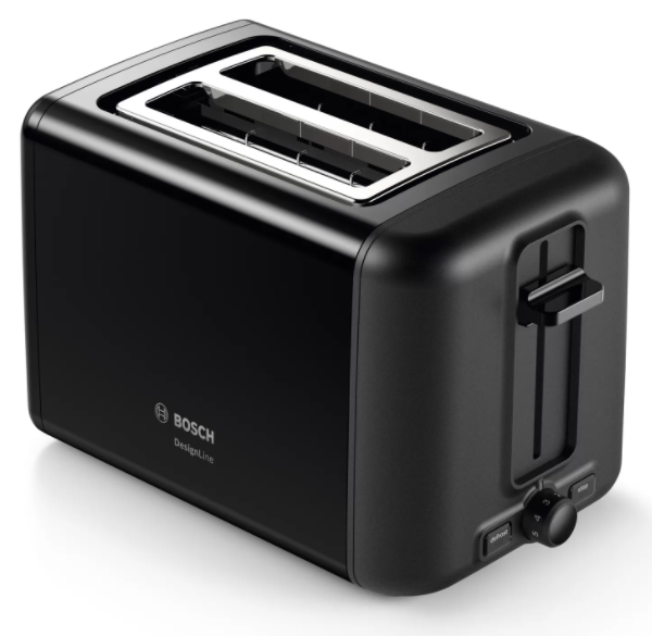 Bosch | DesignLine Toaster | TAT3P423 | Power 970 W | Number of slots 2 | Housing material Stainless steel | Black