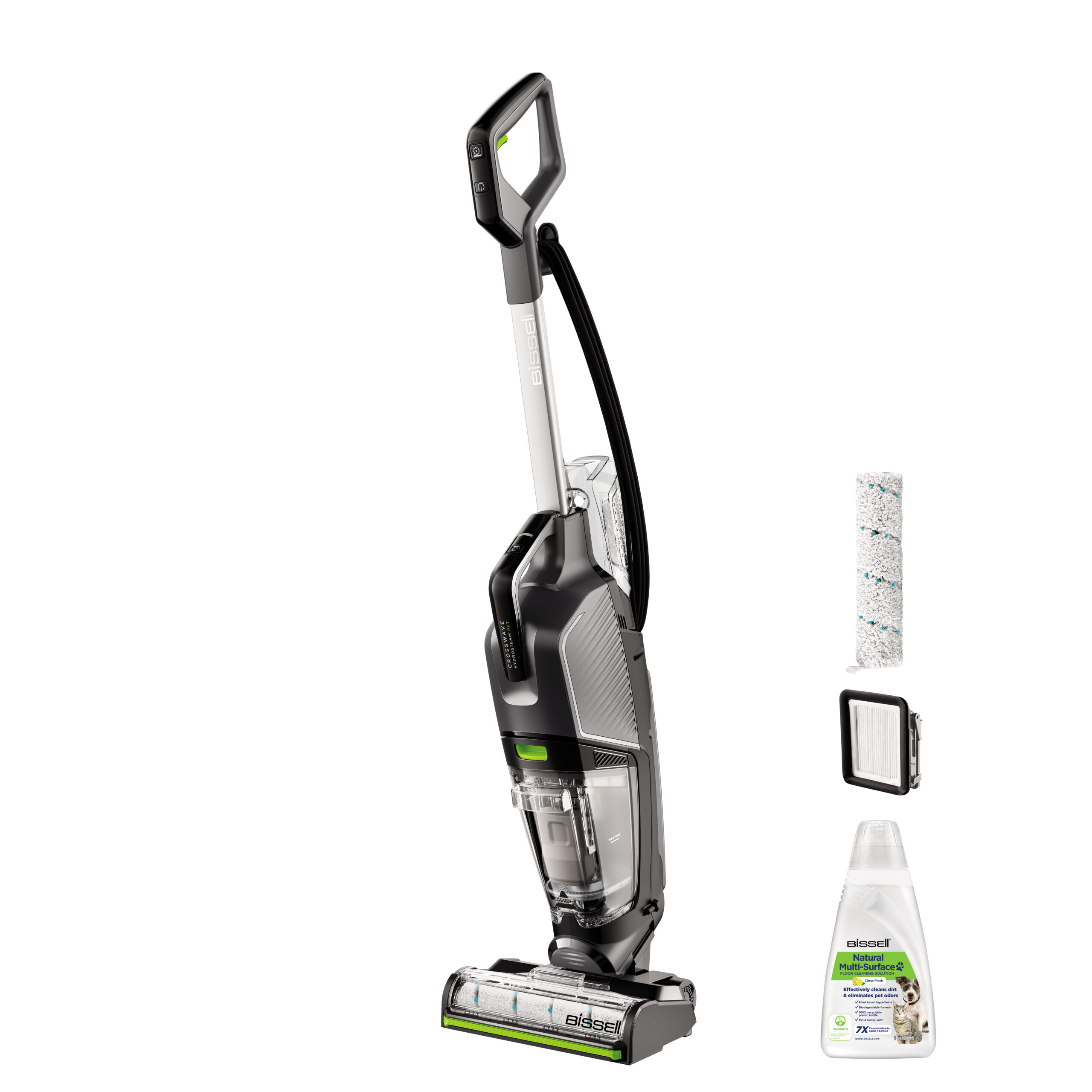 Bissell | All-in one Multi-Surface Cleaner | 3527N Crosswave HydroSteam Pet Select | Corded operating | Washing function | 1100 W | N/A V | Titanium/Black/Silver/Lime - Image 6