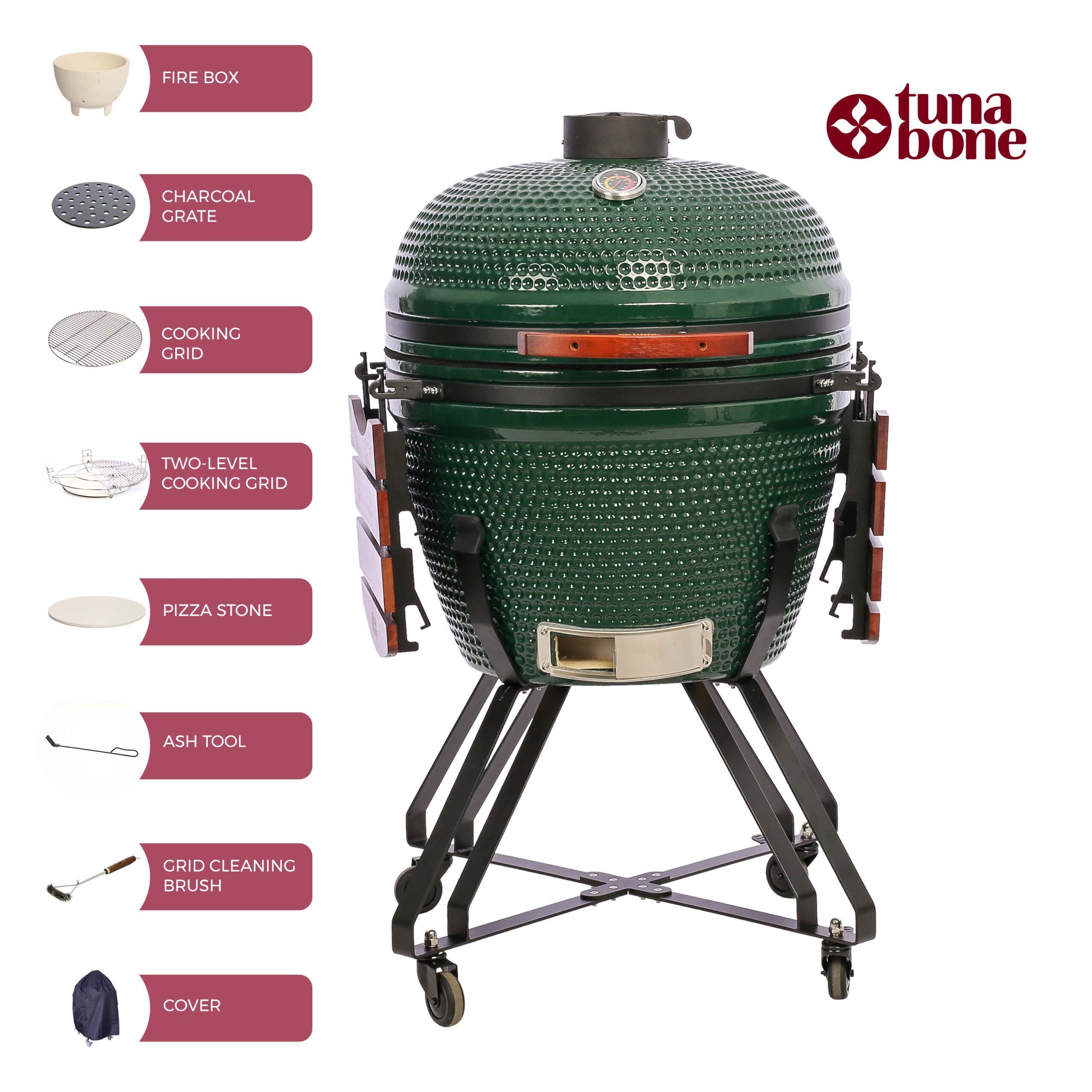 TunaBone | Kamado classic 26" grill | Size XL | Green - Image 3