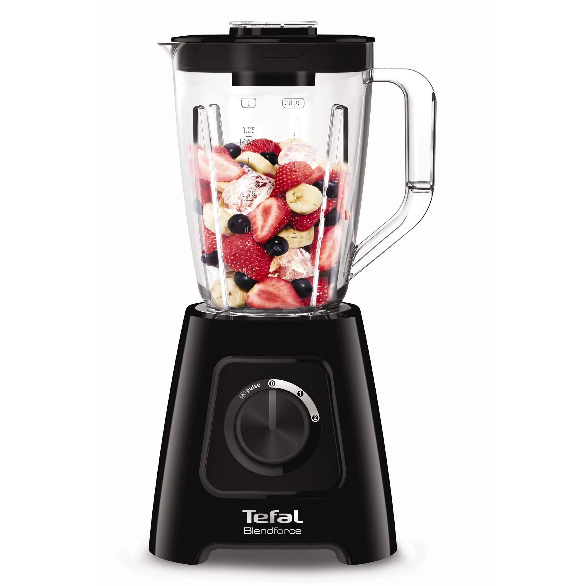 TEFAL | Blender | BL420838 BlendForce | Tabletop | 600 W | Jar material Plastic | Jar capacity 1.25 L | Ice crushing | Black - Image 3