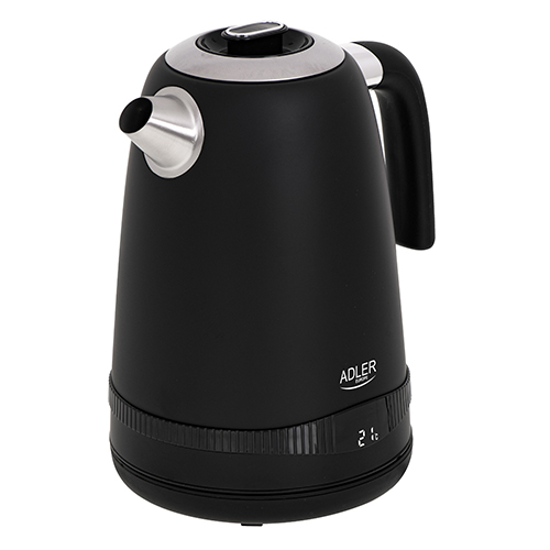 Adler | Kettle | AD 1295b | Electric | 2200 W | 1.7 L | Stainless steel | 360° rotational base | Black - Image 2