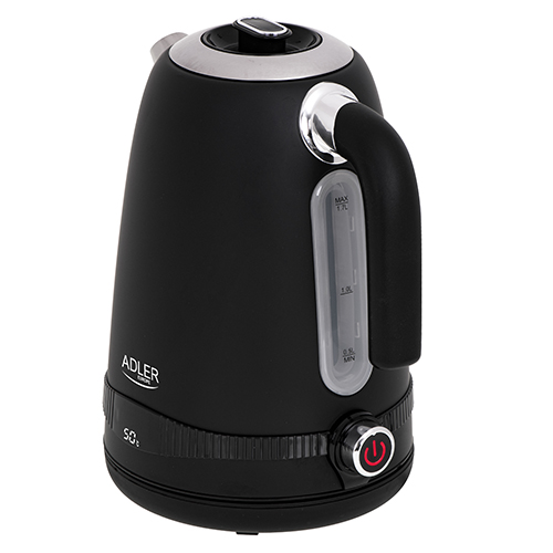 Adler | Kettle | AD 1295b | Electric | 2200 W | 1.7 L | Stainless steel | 360° rotational base | Black - Image 3