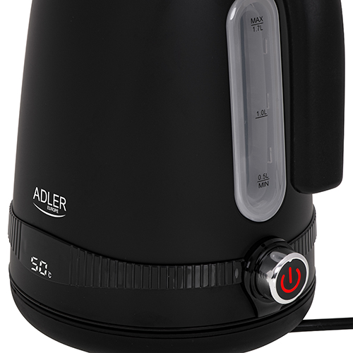 Adler | Kettle | AD 1295b | Electric | 2200 W | 1.7 L | Stainless steel | 360° rotational base | Black - Image 5