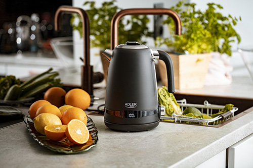 Adler | Kettle | AD 1295b | Electric | 2200 W | 1.7 L | Stainless steel | 360° rotational base | Black - Image 7