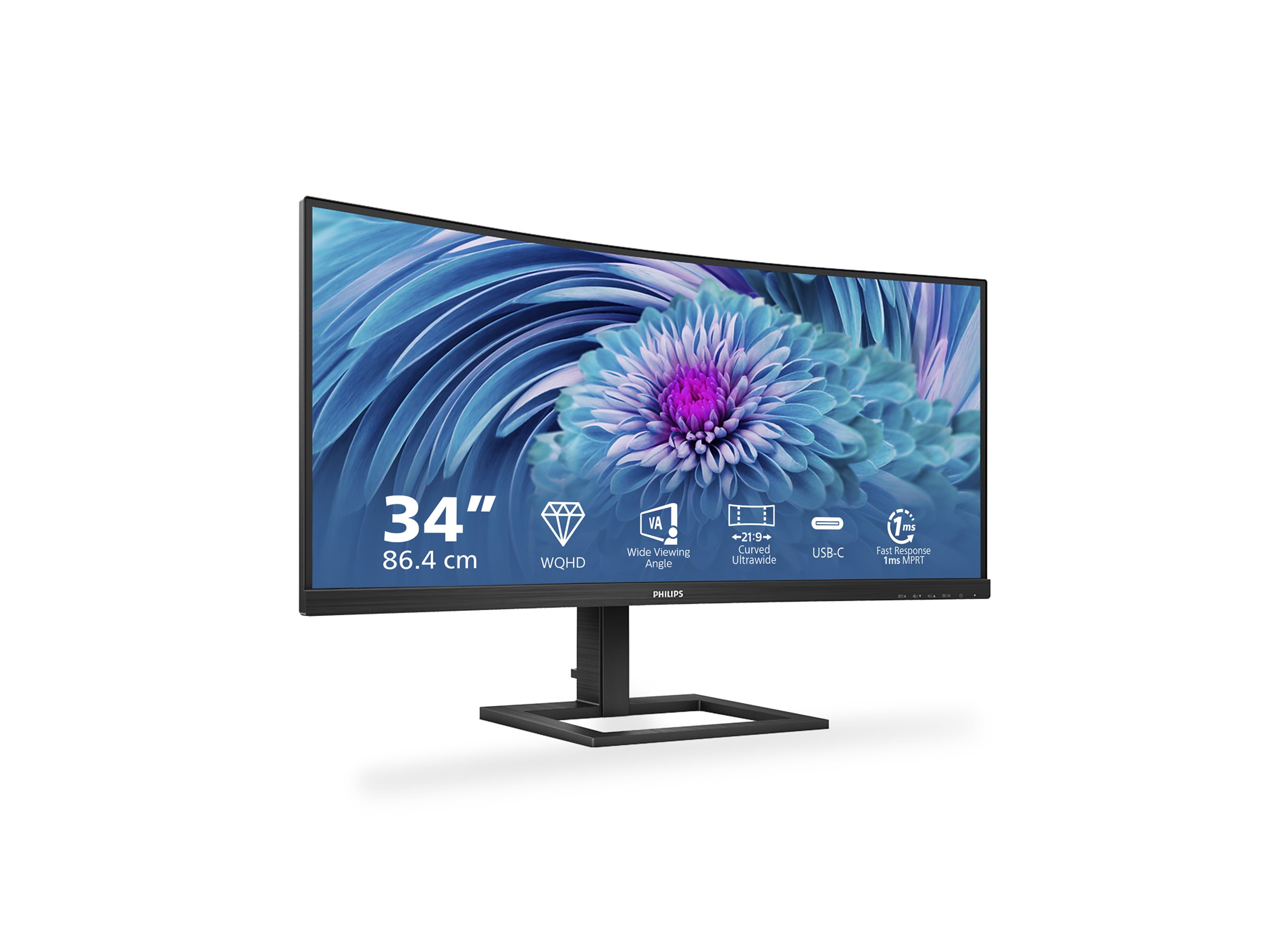 Philips | UltraWide LCD Monitor | 346E2CUAE | 34 " | VA | WQHD | 21:9 | 100 Hz | 4 ms | 3440 x 1440 | 300 cd/m² | HDMI ports quantity 1 | Black | Warranty 36 month(s) - Image 10