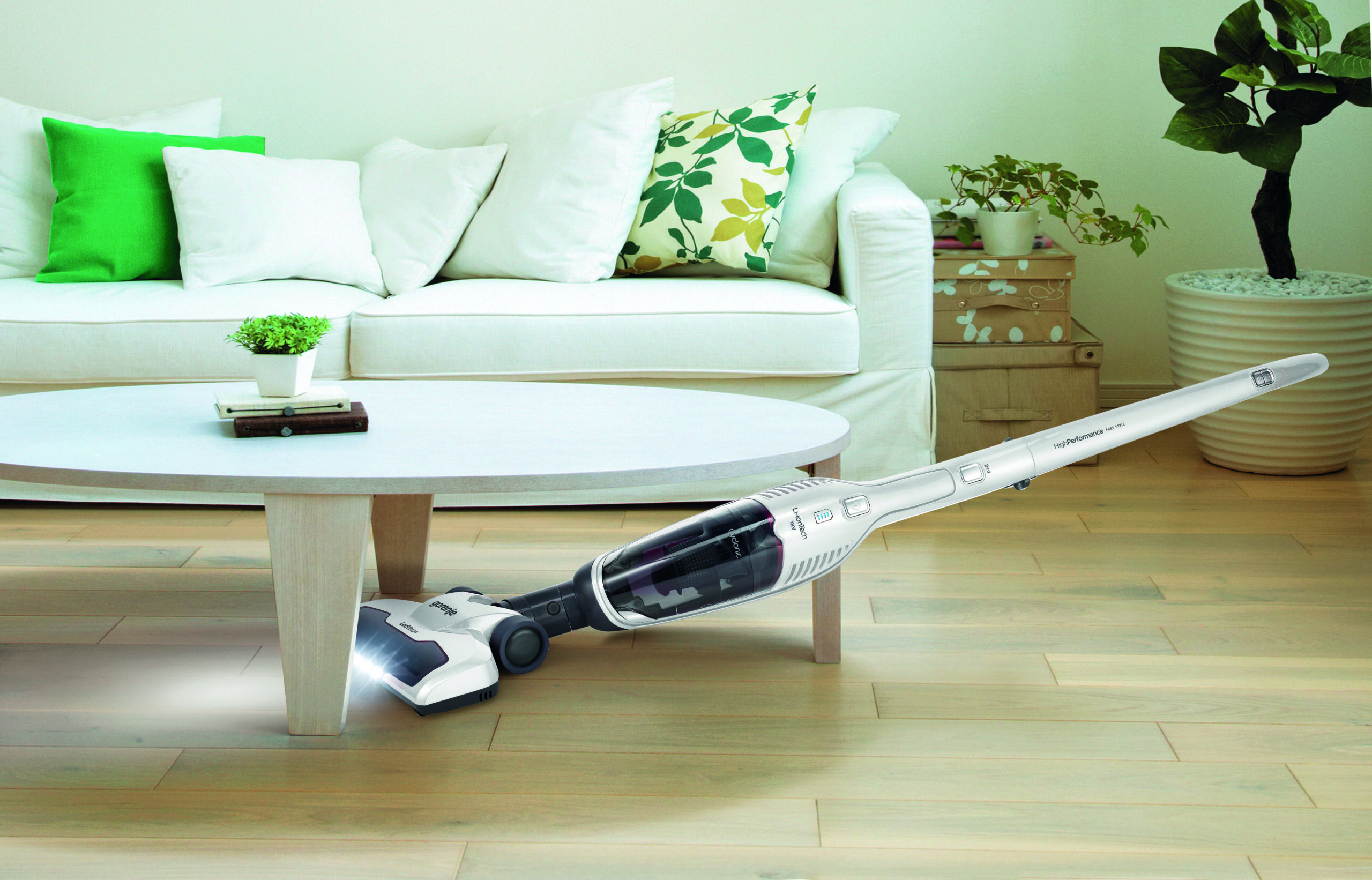 Gorenje | Vacuum cleaner | SVC180FW | Handstick 2in1 | Handstick | 18 V | Operating time (max) 50 min | White | Warranty 24 month(s) | Battery warranty 12 month(s) - Image 4