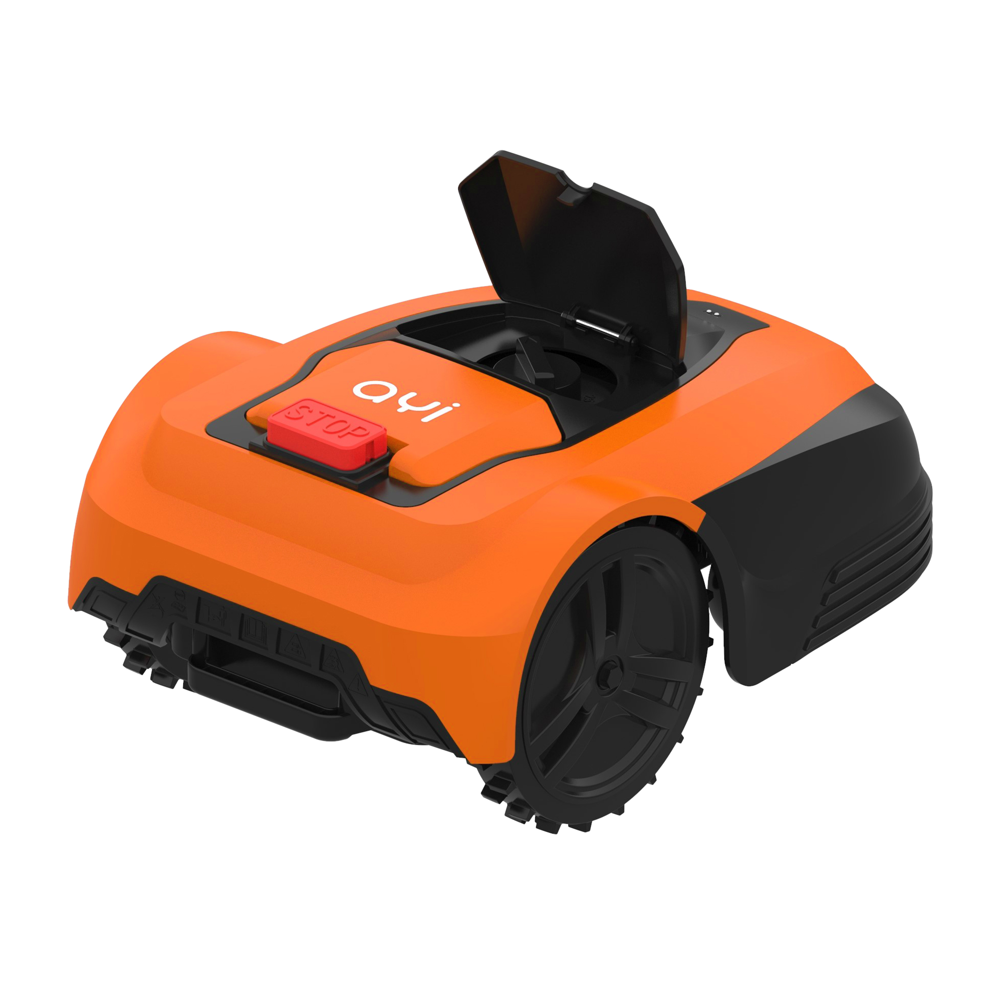 AYI | Robot Lawn Mower | A1 600i | Orange/Black | Mowing Area 600 m² | WiFi APP Yes (Android; iOs) | Working time 60 min | Brushless Motor | Maximum Incline 37 % | Speed 22 m/min | Waterproof IPX4 | 68 dB | 2600 mAh | 120 m boundary wire; 120 pcs. staples; 9 x Cutting blades; 2 x Distance Gauges; 1 x Charging Station, 10 x Cutting Blade Screws, 1 x 5 m Extension Cord, 4 x Nails For Fixing Charging Station, 1 x Allen Key - Image 6