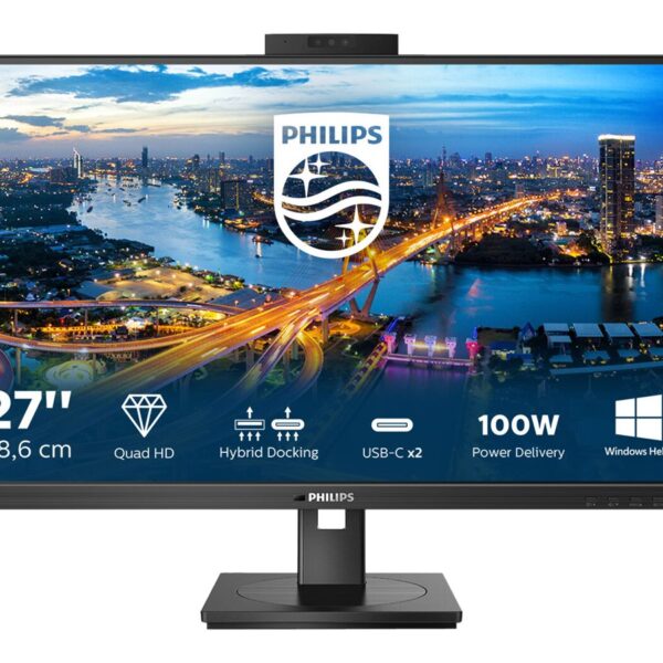 Philips | LCD monitor with USB docking | 276B1JH/00 | 27 " | IPS | QHD | 16:9 | 75 Hz | 4 ms | 2560 x 1440 pixels | 300 cd/m² | HDMI ports quantity 1 | Black