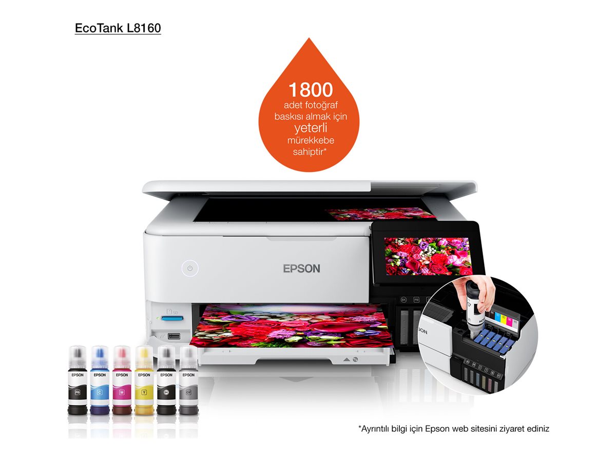 Epson Wireless Photo Printer | EcoTank L8160 | Inkjet | Colour | Inkjet Multifunctional Printer | A4 | Wi-Fi | Grey - Image 83