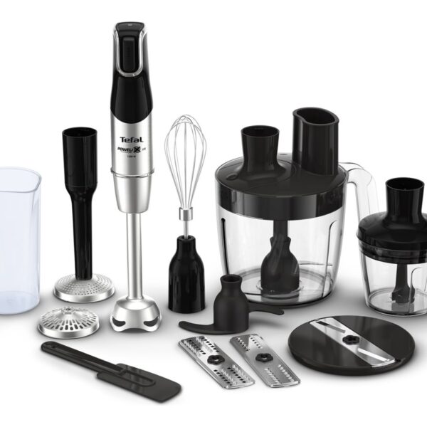 TEFAL | Blender | Infinity Force Pro 5in1 HB95LD38 | Hand Blender | 1200 W | Number of speeds Variable | Black/Stainless steel