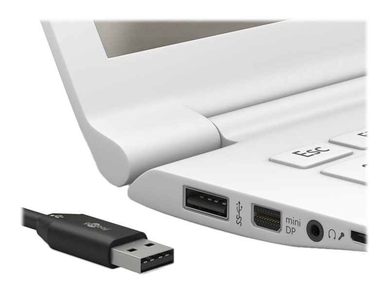 Goobay | USB-C charging and sync cable (USB-A > USB-C) | 38675 | RJ-45 | RJ-45 90° | Black - Image 8