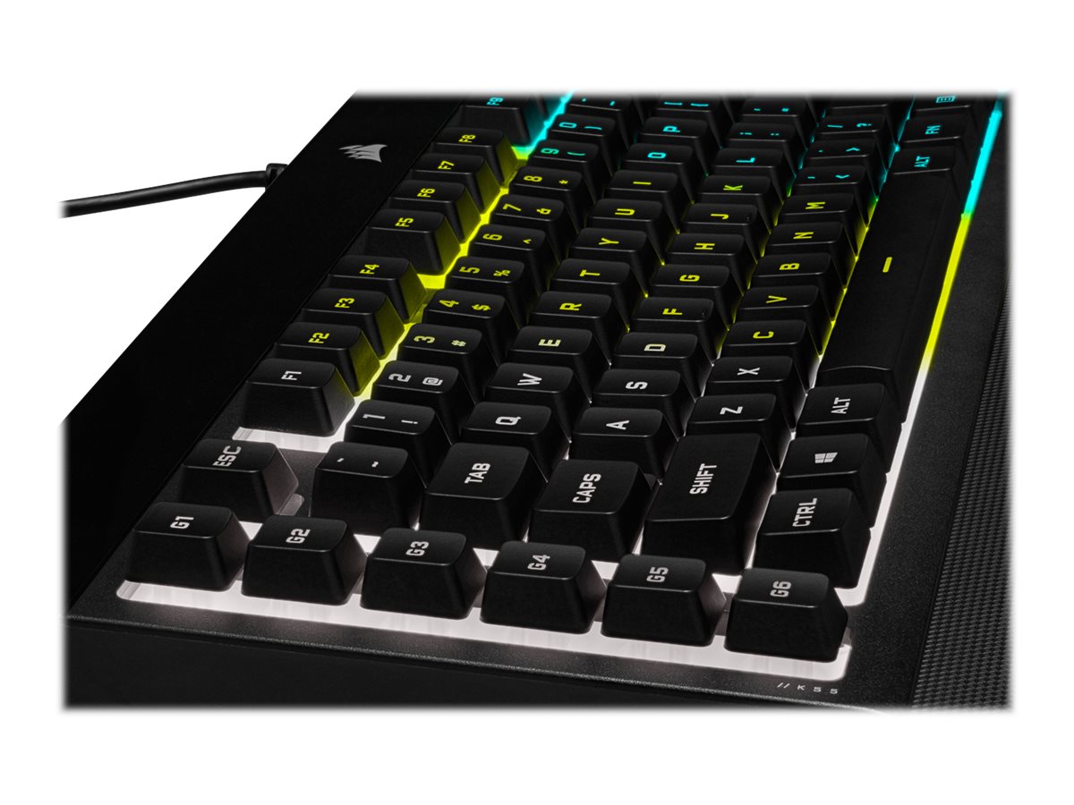 Corsair | Rubber Dome | Gaming Keyboard | K55 RGB PRO | Gaming keyboard | Wired | RGB LED light | US | Black - Image 10