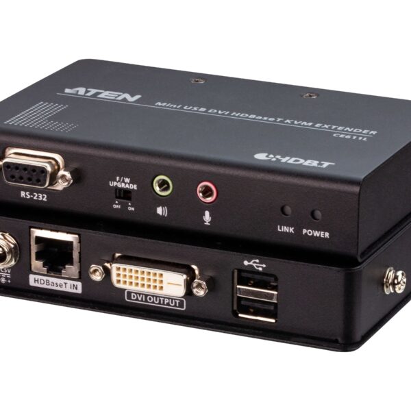 Aten | CE611 Mini USB DVI HDBaseT KVM Extender, 1920 x 1200@100m