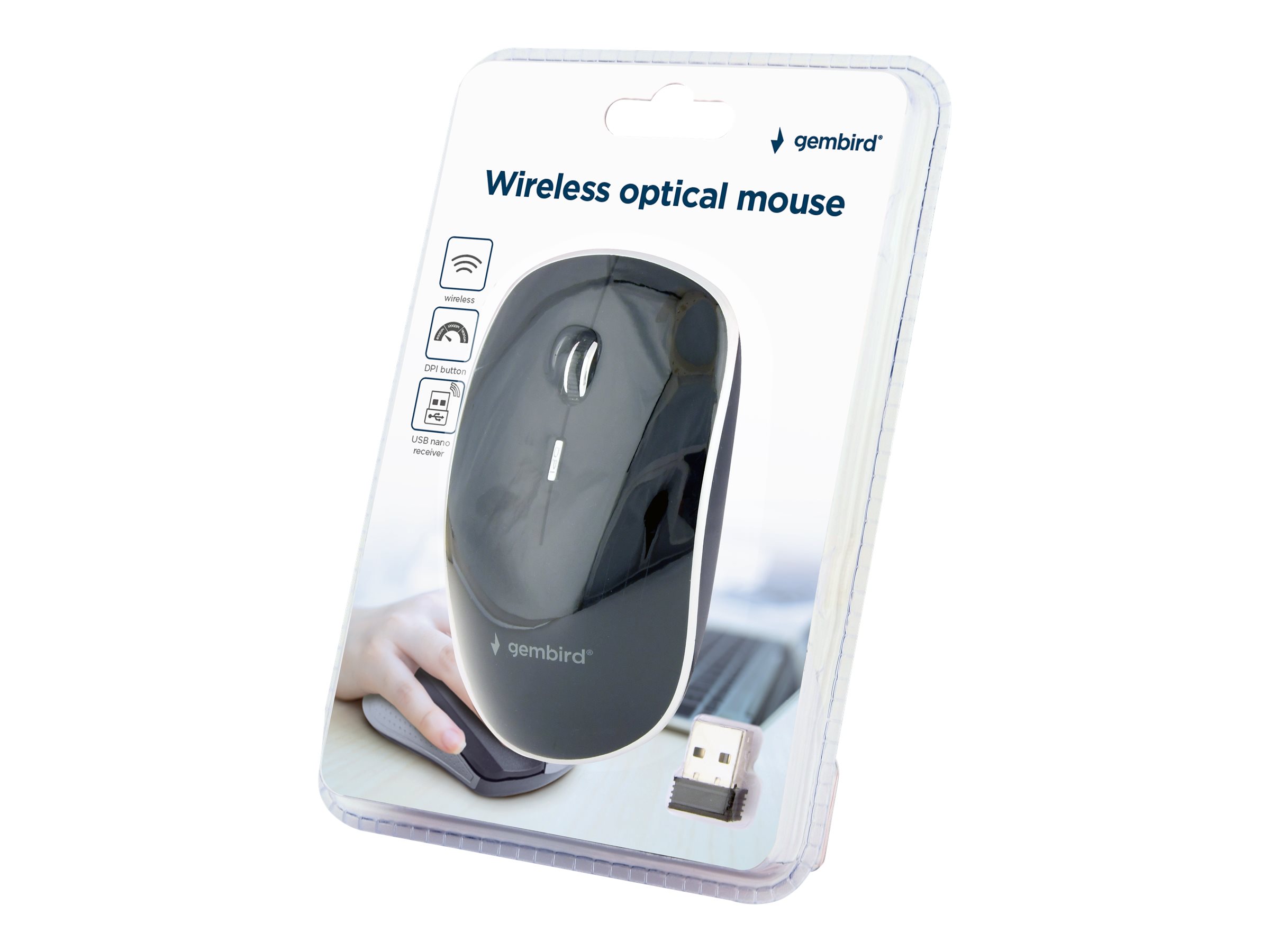 Gembird | Silent Wireless Optical Mouse | MUSW-4BS-01 | Optical mouse | USB | Black - Image 6