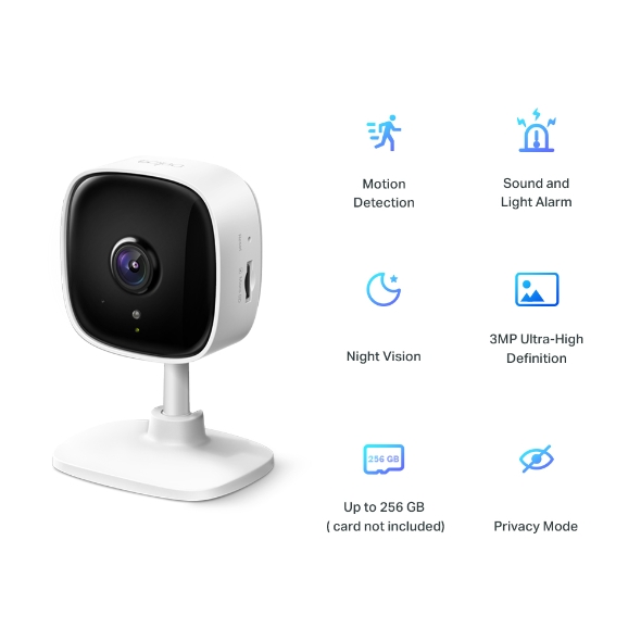 TP-LINK | Home Security Wi-Fi Camera | Tapo C110 | Cube | 3 MP | 3.3mm/F/2.0 | Privacy Mode, Sound and Light Alarm, Motion Detection and Notifications, Advanced Night Vision | H.264 | Micro SD, Max. 256 GB - Image 4