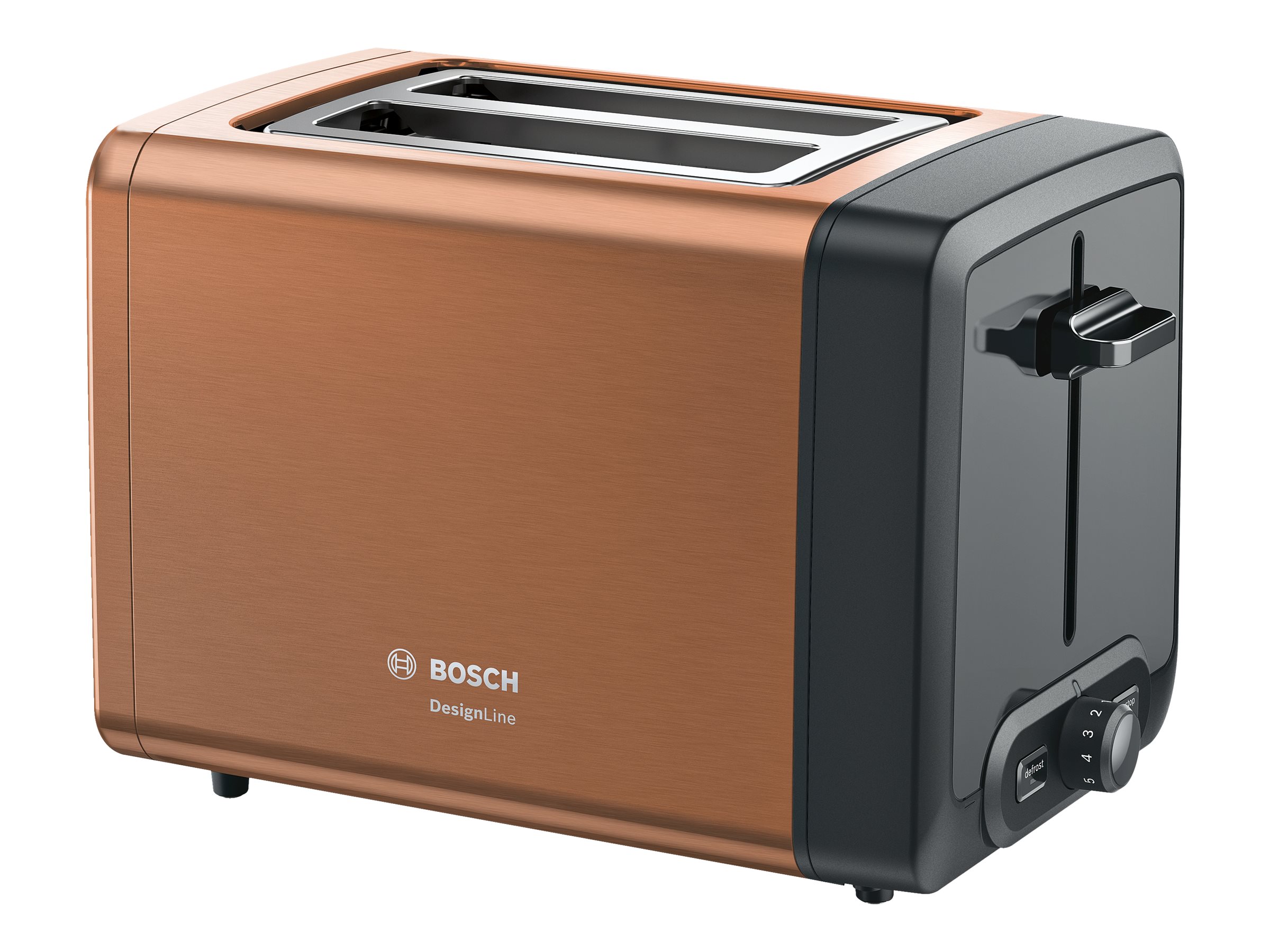 Bosch | DesignLine Toaster | TAT4P429 | Power 970 W | Number of slots 2 | Housing material Stainless Steel | Copper/Black - Image 5