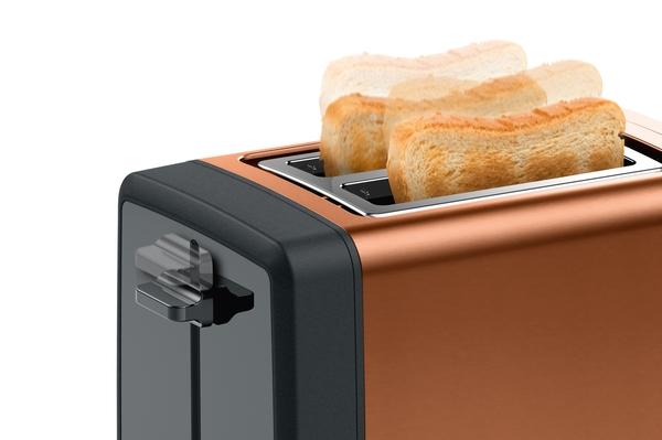 Bosch | DesignLine Toaster | TAT4P429 | Power 970 W | Number of slots 2 | Housing material Stainless Steel | Copper/Black - Image 6
