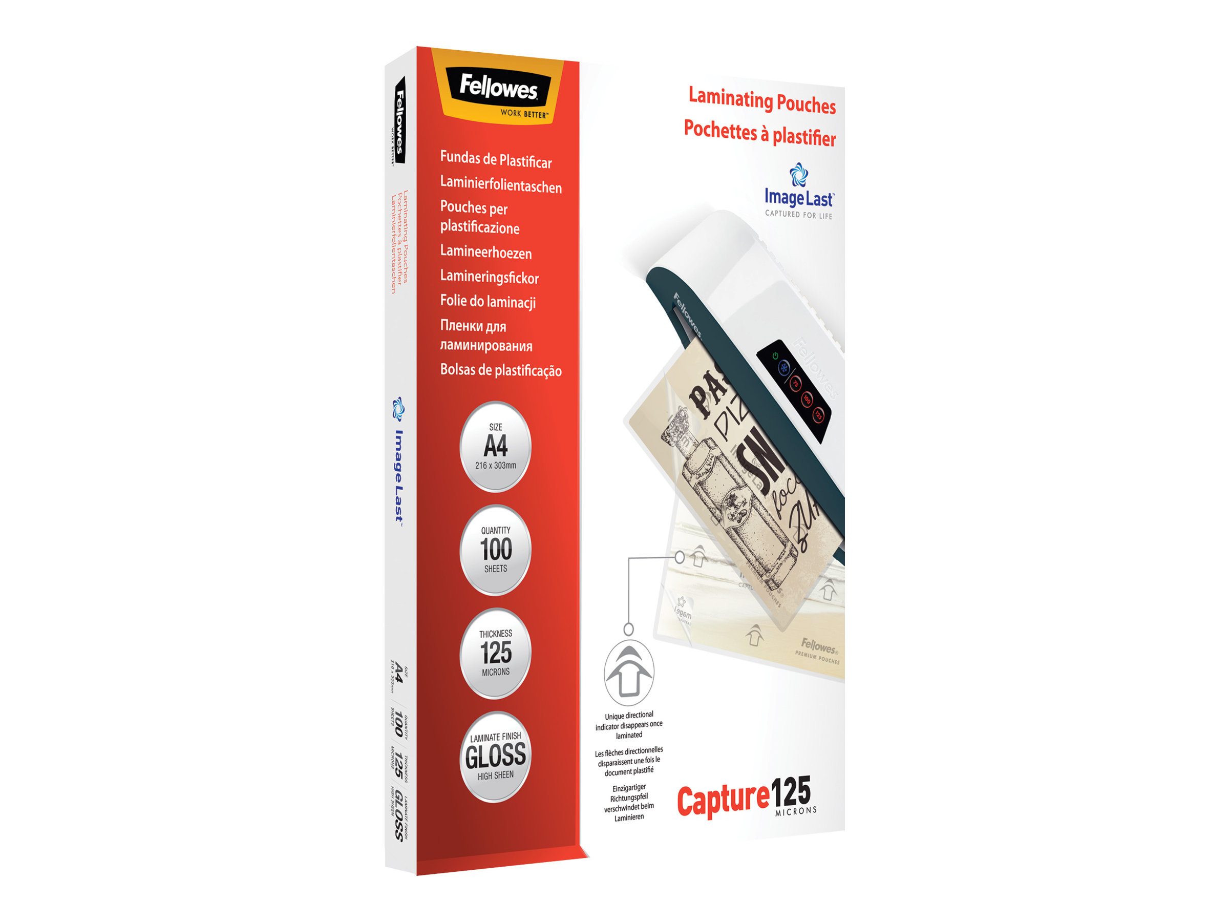 Fellowes | Laminating Pouch PREMIUM | A4 | Glossy | Thickness: 125 micron, Qty Per Pack: 100 pcs; Ideal for notices, craft materials, signage and frequently handled documents; Compatible with all laminator brands - Image 4