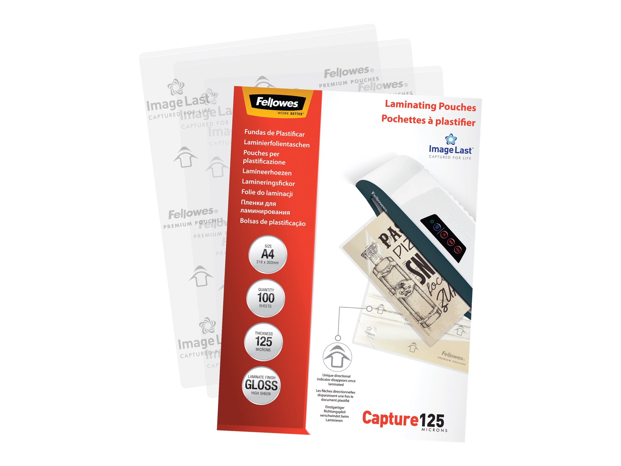 Fellowes | Laminating Pouch PREMIUM | A4 | Glossy | Thickness: 125 micron, Qty Per Pack: 100 pcs; Ideal for notices, craft materials, signage and frequently handled documents; Compatible with all laminator brands - Image 5