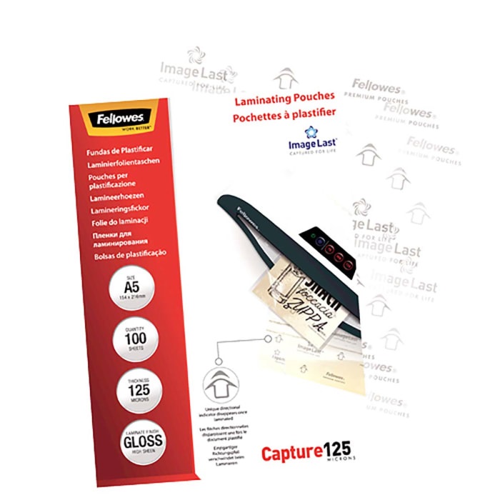 Fellowes | Laminating Pouch | A3 | Glossy | Thickness: 125 micron, Qty Per Pack: 100 pcs; Ideal for notices, craft materials, signage and frequently handled documents - Image 3