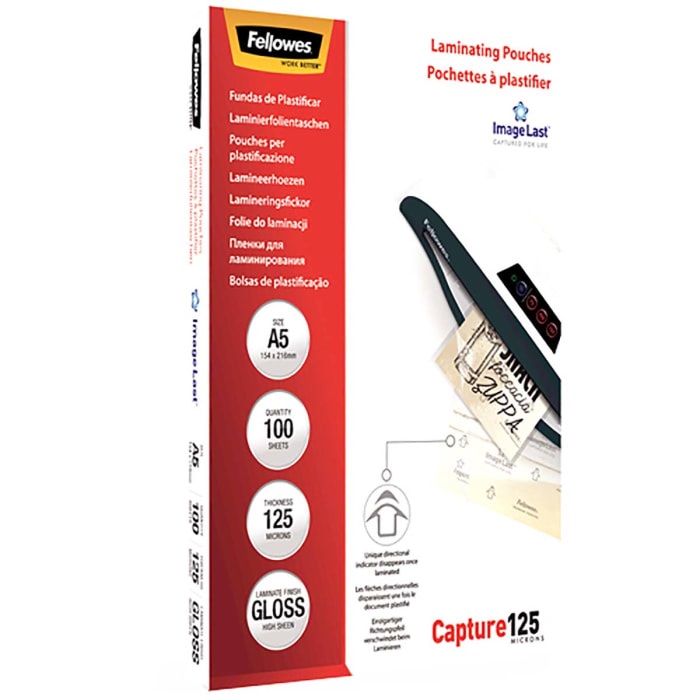 Fellowes | Laminating Pouch | A3 | Glossy | Thickness: 125 micron, Qty Per Pack: 100 pcs; Ideal for notices, craft materials, signage and frequently handled documents - Image 5