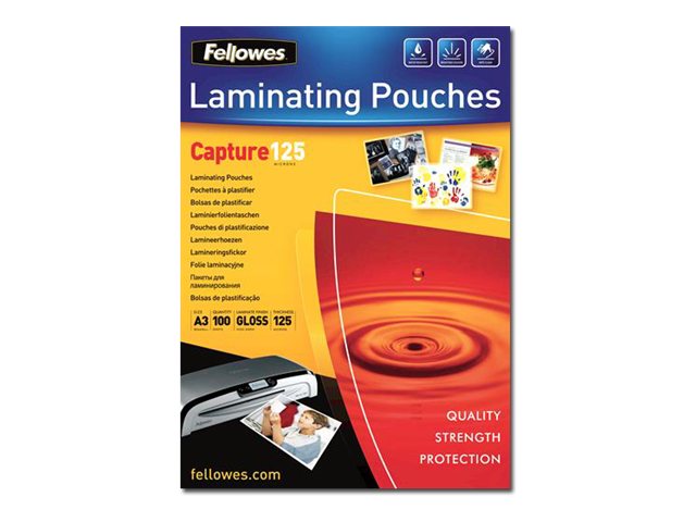 Fellowes | Laminating Pouch | A3 | Glossy | Thickness: 125 micron, Qty Per Pack: 100 pcs; Ideal for notices, craft materials, signage and frequently handled documents - Image 6