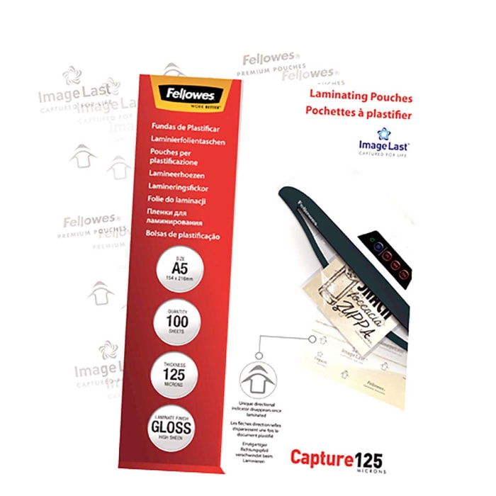 Fellowes | Laminating Pouch | A3 | Glossy | Thickness: 125 micron, Qty Per Pack: 100 pcs; Ideal for notices, craft materials, signage and frequently handled documents - Image 9