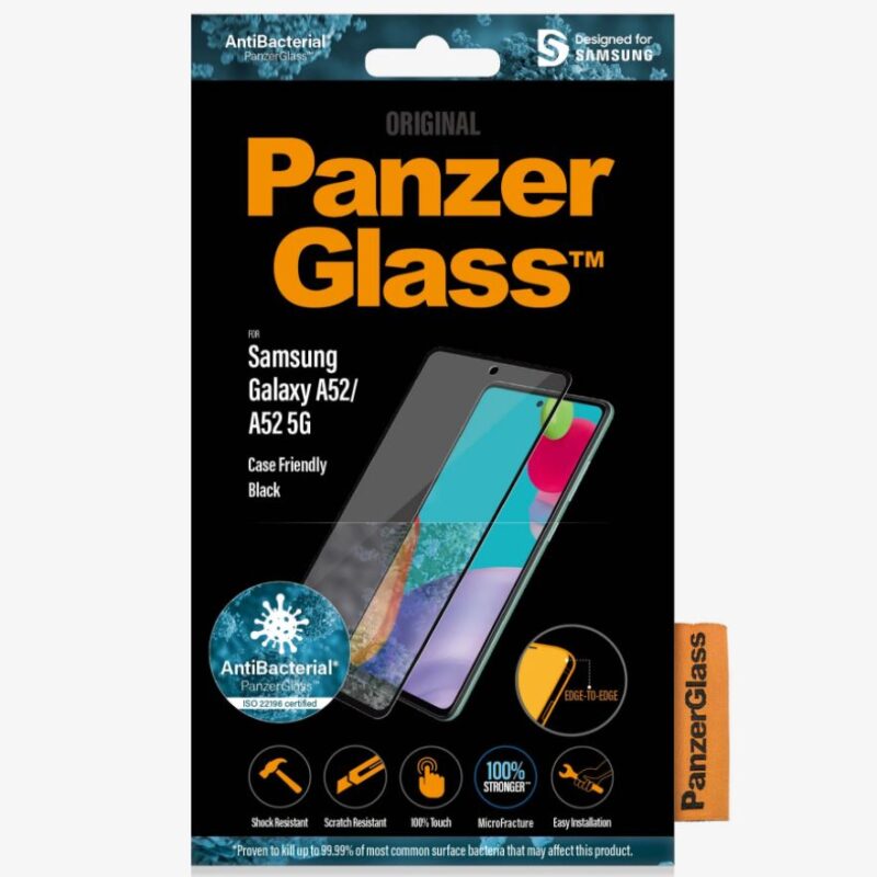 PanzerGlass | Samsung | Galaxy A52 | Black/Transparent | Antifingerprint screen protector - Image 3