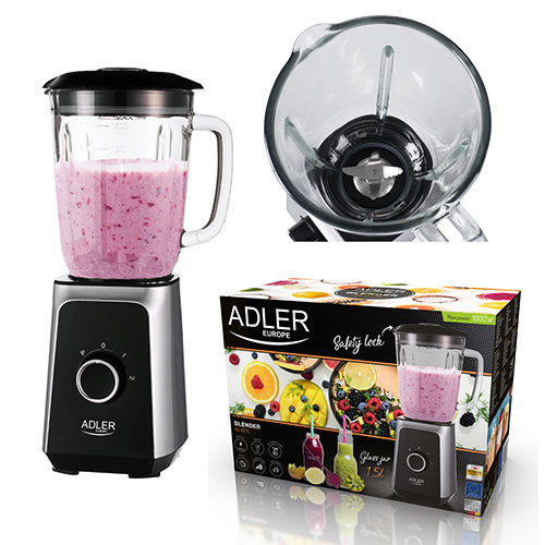 Adler | Blender | AD 4076 | Tabletop | 1000 W | Jar material Glass | Jar capacity 1.5 L | Ice crushing | Black - Image 7